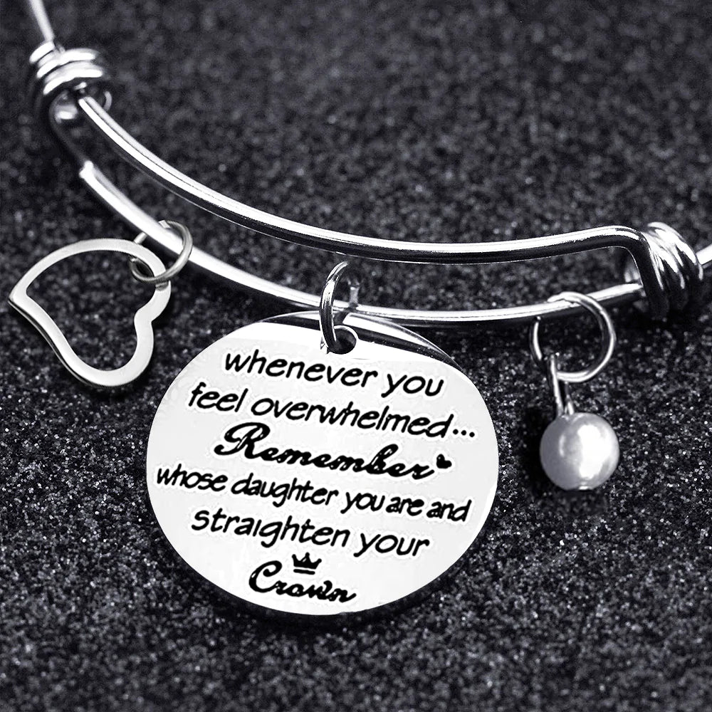 For Daughter - Whenever You Feel Overwhelmed...Crown Bangle-37bracelet