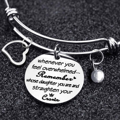 For Daughter - Whenever You Feel Overwhelmed...Crown Bangle-37bracelet