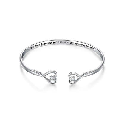 The Love Between Mother And Daughter Is Forever Heart Bracelet-37bracelet