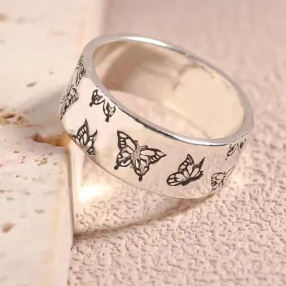 For Memorial - They Fly With Us Every Day Butterfly Ring