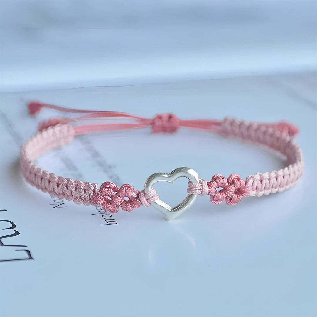 For Daughter - Mother And Daughter A Link That Can Never Be Undone Heart Peach Bracelet-37bracelet