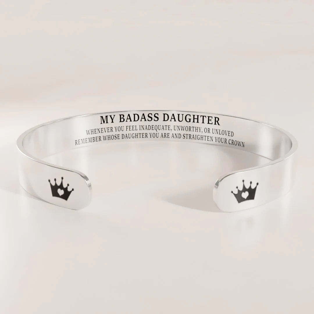 For Daughter - Remember Whose Daughter You Are And Straighten Your Crown Cuff Bracelet-37bracelet