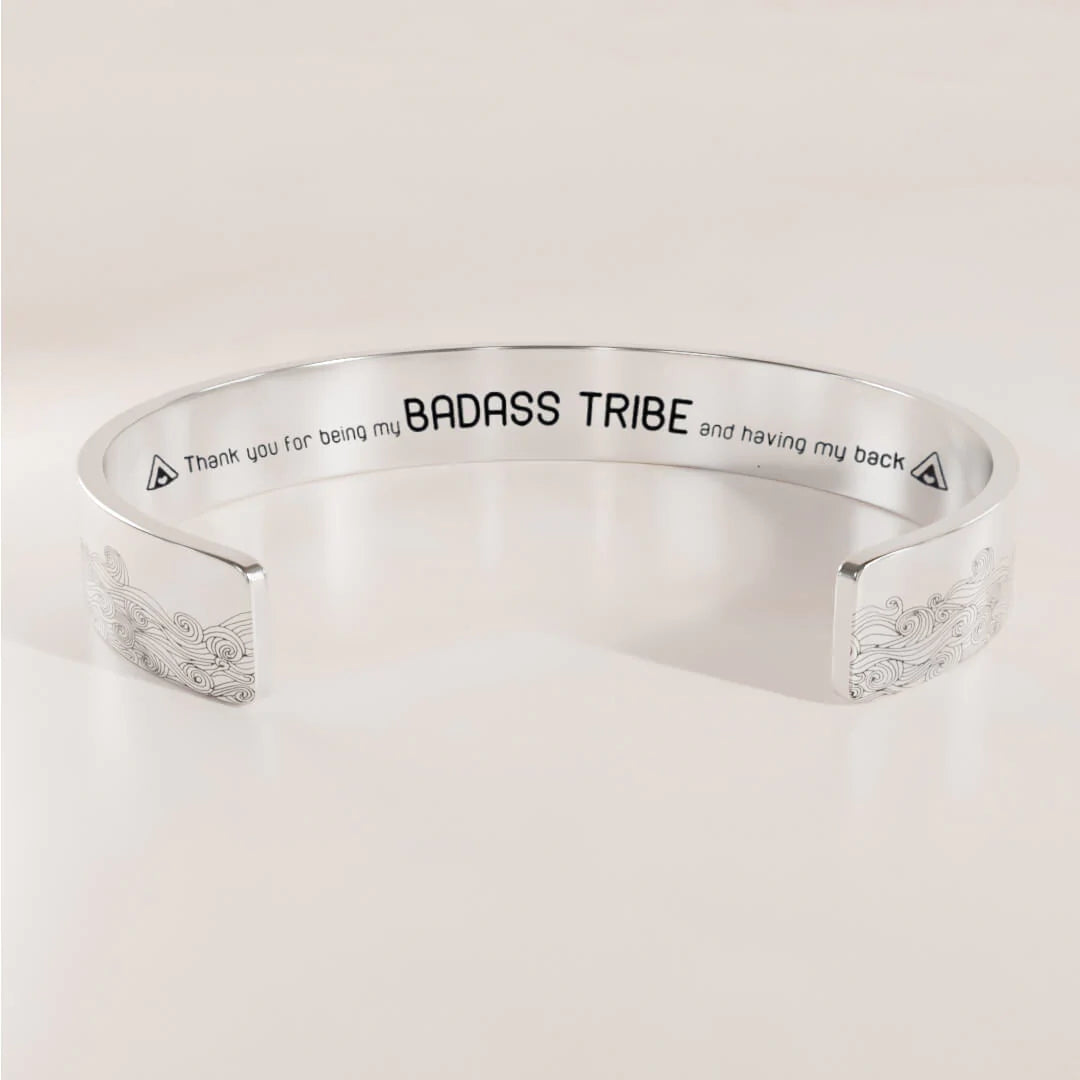For Friends - Thank You For Being My Badass Tribe Wave Cuff Bracelet-37bracelet
