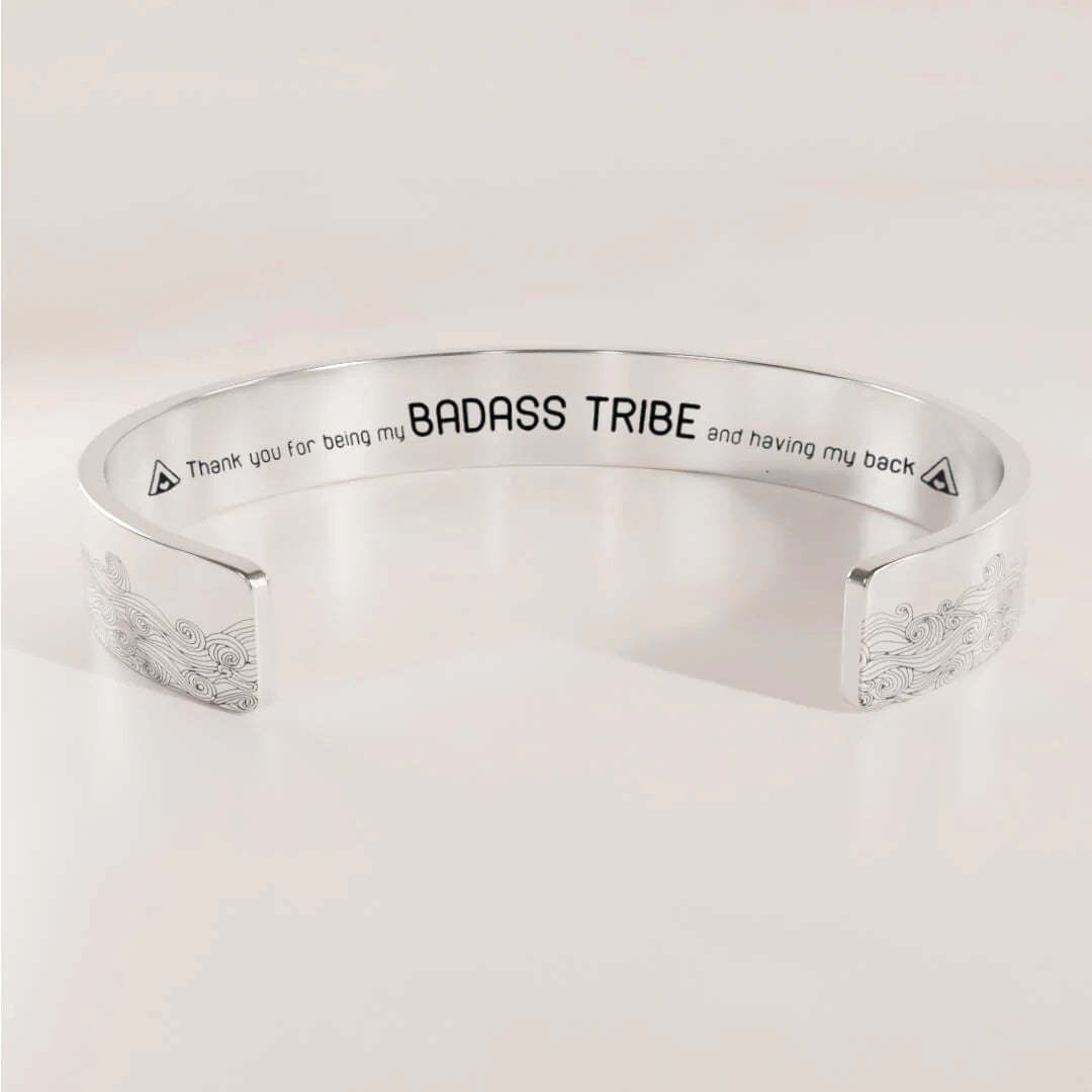 For Friends - Thank You For Being My Badass Tribe Wave Cuff Bracelet-37bracelet
