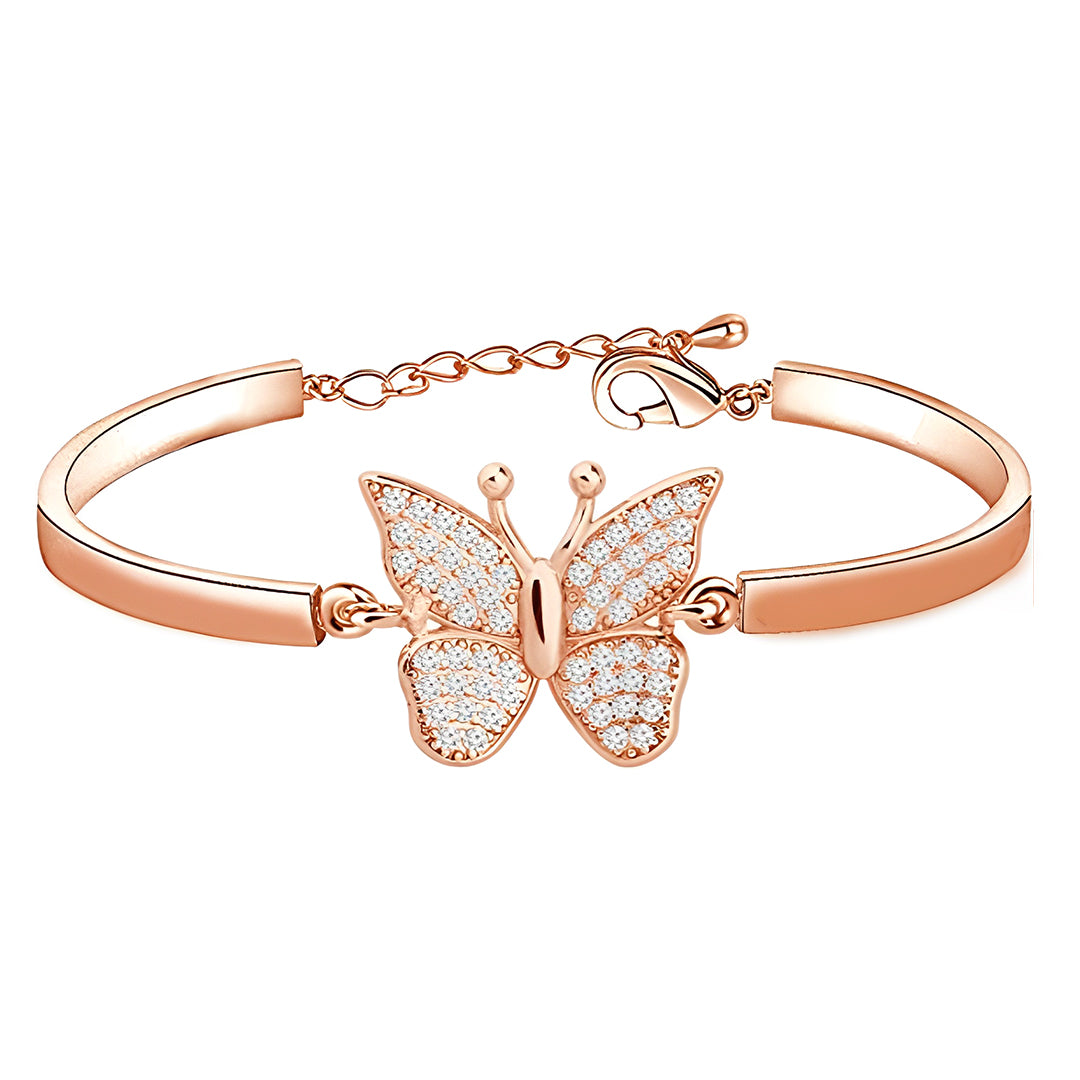 Diamond Butterfly Charm Bracelet