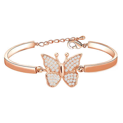 Diamond Butterfly Charm Bracelet