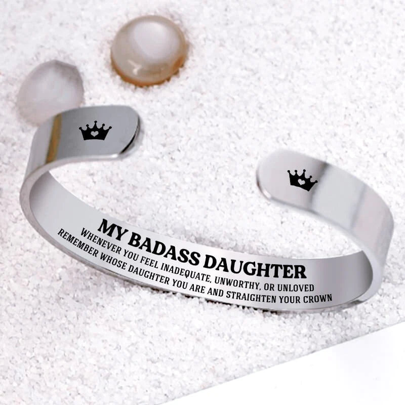 For Daughter - Remember Whose Daughter You Are  And Straighten Your Crown Cuff Bracelet-37bracelet