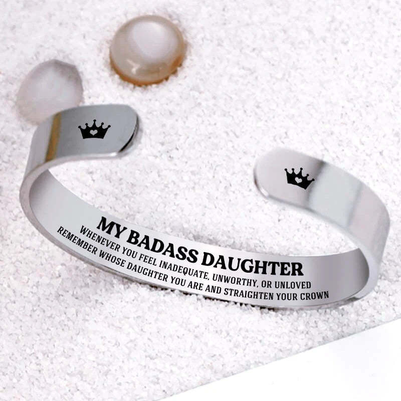 For Daughter - Remember Whose Daughter You Are And Straighten Your Crown Cuff Bracelet-37bracelet