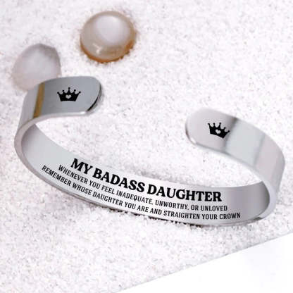 For Daughter - Remember Whose Daughter You Are  And Straighten Your Crown Cuff Bracelet-37bracelet