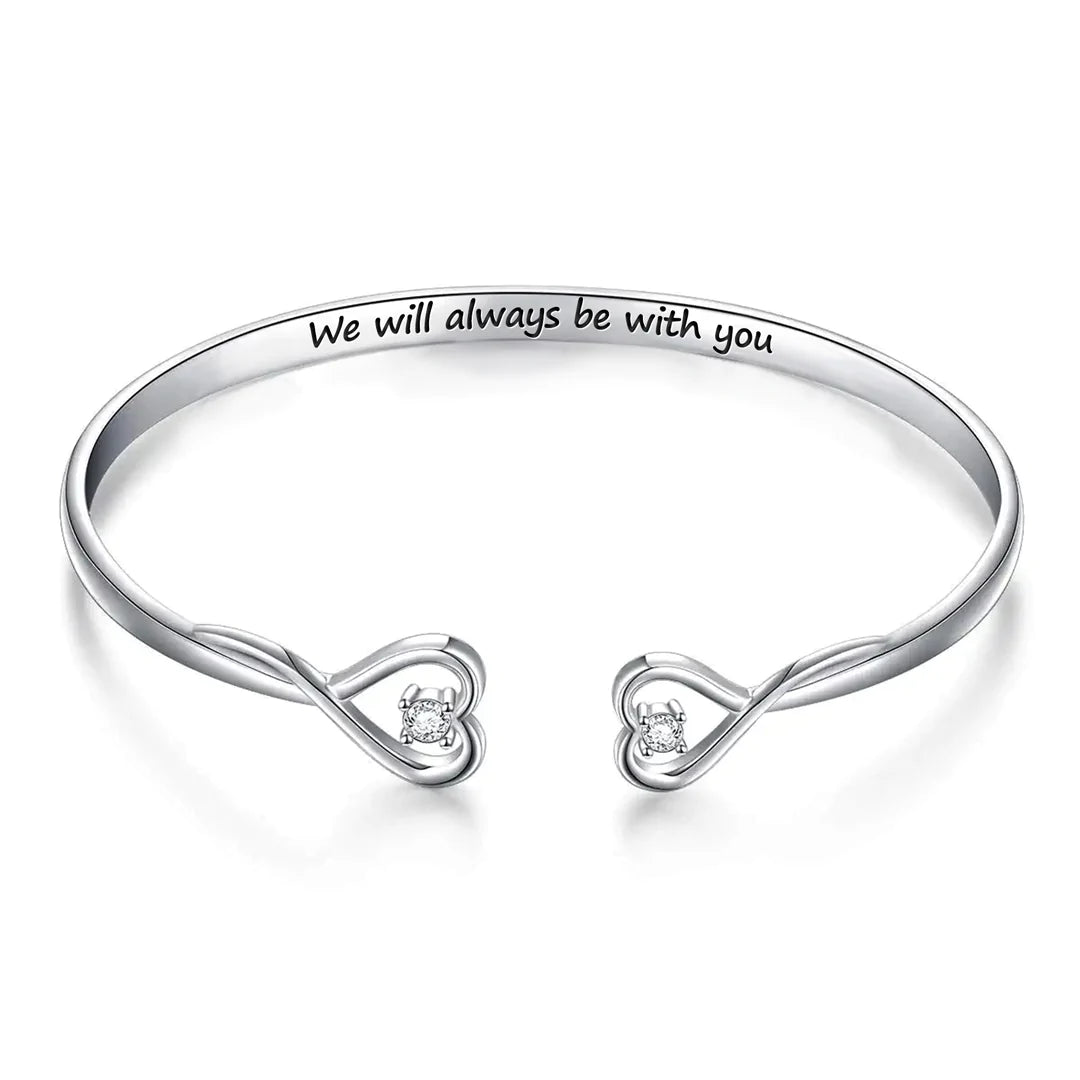 For Granddaughter - We Will Always Be With You Double Heart Bracelet-37bracelet