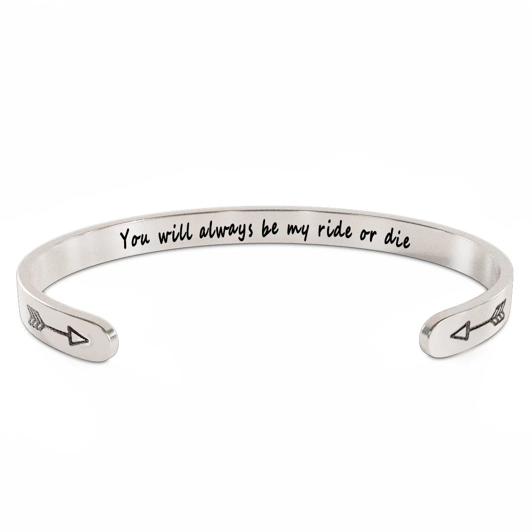 For Friend - You Will Always Be My Ride Or Die Arrow Bracelet-37bracelet