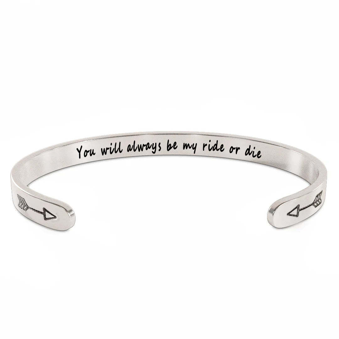 For Friend - You Will Always Be My Ride Or Die Arrow Bracelet-37bracelet