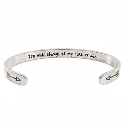 For Friend - You Will Always Be My Ride Or Die Arrow Bracelet-37bracelet