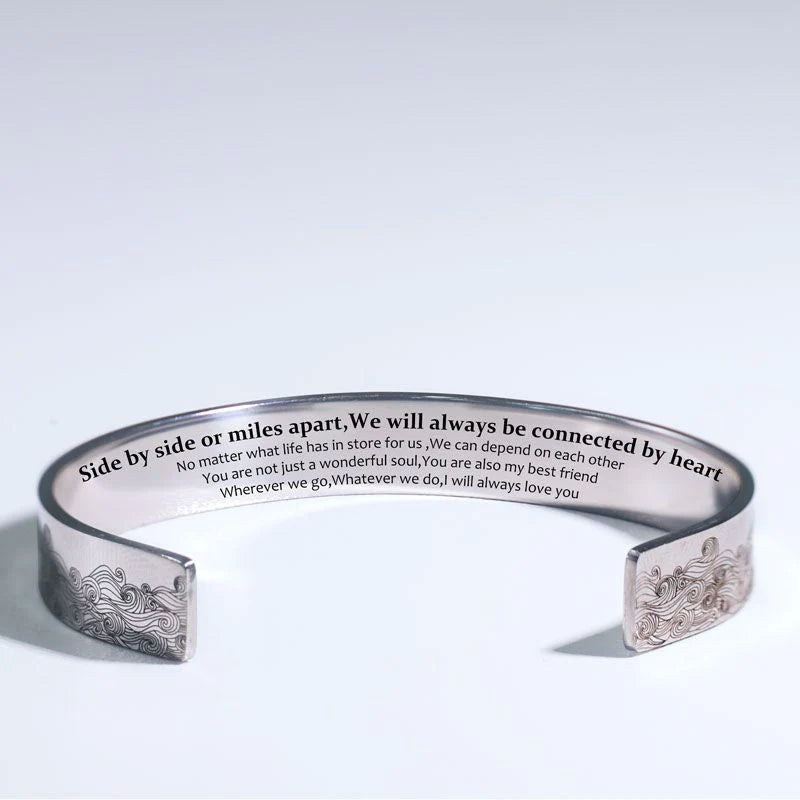 For Sister - We Will Always Be Connected By Heart Bracelet