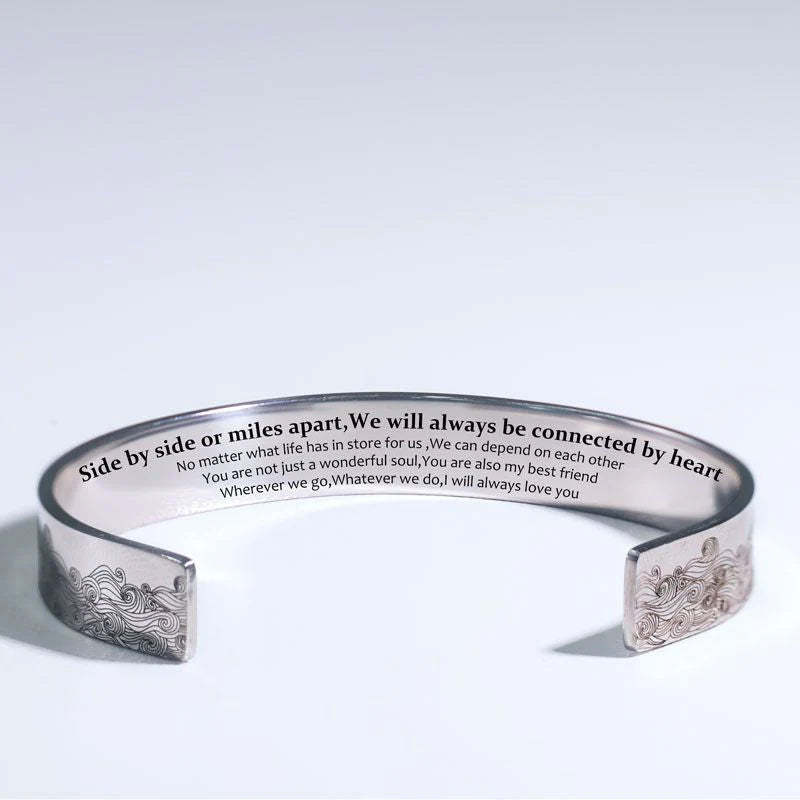 For Sister - We Will Always Be Connected By Heart Bracelet