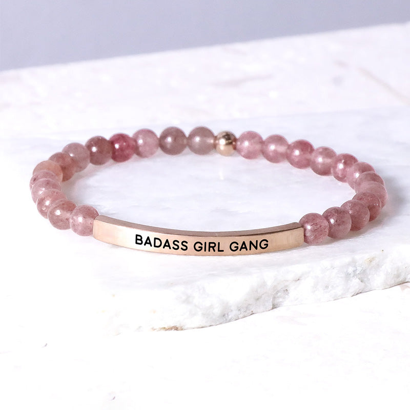 For Friend - Thank You For Being A Part Of My Badass Girl Gang Bead Lettering Bracelet