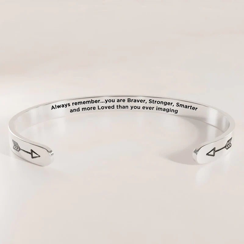 For Granddaughter - You Are Braver, Stronger, Smarter And More Loved Than You Ever Imaging Arrow Bracelet-37bracelet