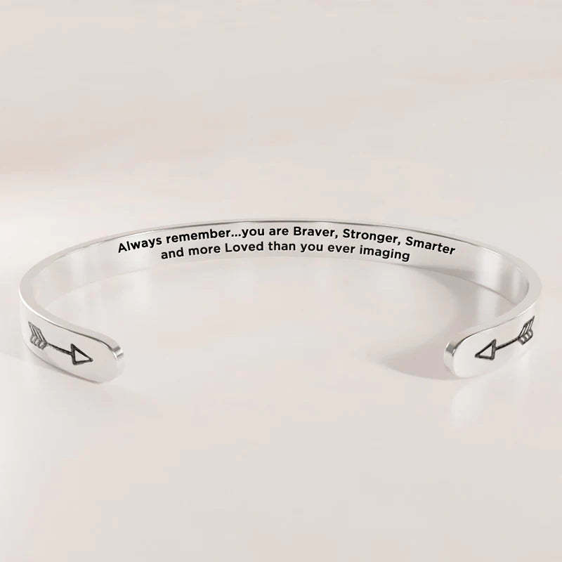 For Granddaughter - You Are Braver, Stronger, Smarter And More Loved Than You Ever Imaging Arrow Bracelet-37bracelet