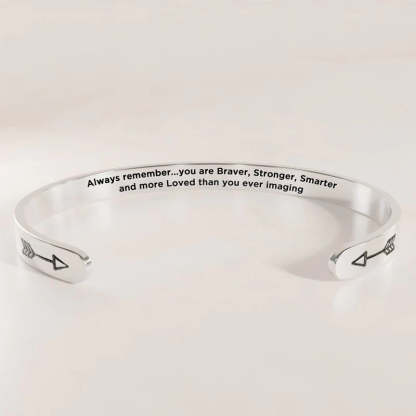 For Granddaughter - You Are Braver, Stronger, Smarter And More Loved Than You Ever Imaging Arrow Bracelet-37bracelet