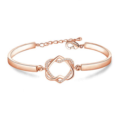 For Mother - Mother And Daughter Never Truly Apart Heart Knot Bracelet