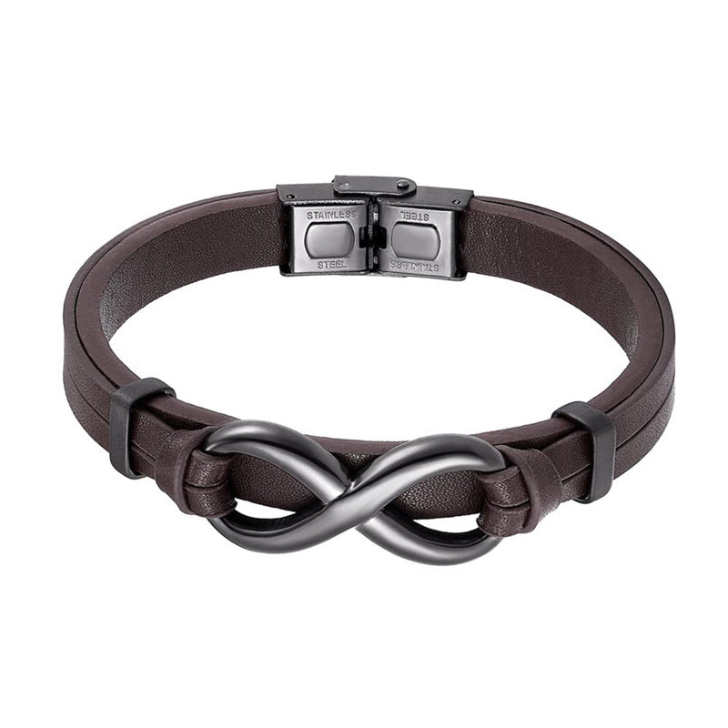 For Husband - I Love You Until Infinity Runs Out Leather Bracelet-37bracelet