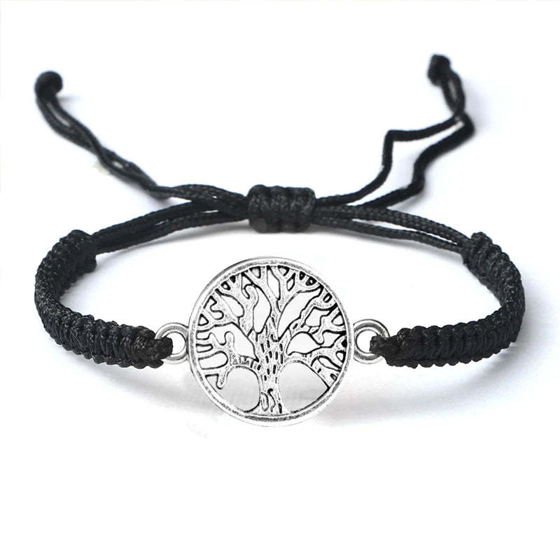 Tree Of Life Black Braided Bracelet