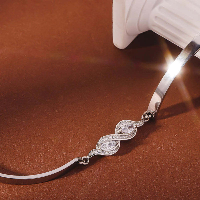 For Daughter - Mother And Daughter Are Connected Heart To Heart Diamond Bracelet-37bracelet