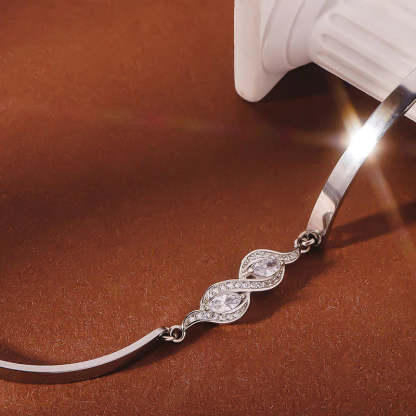 For Daughter - Mother And Daughter Are Connected Heart To Heart Diamond Bracelet-37bracelet