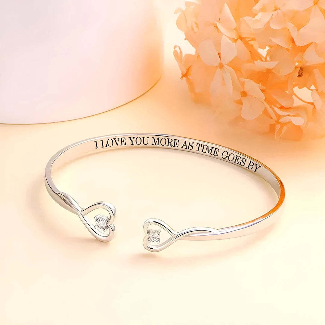 For Love - I love you more as time goes by Heart Bracelet-37bracelet