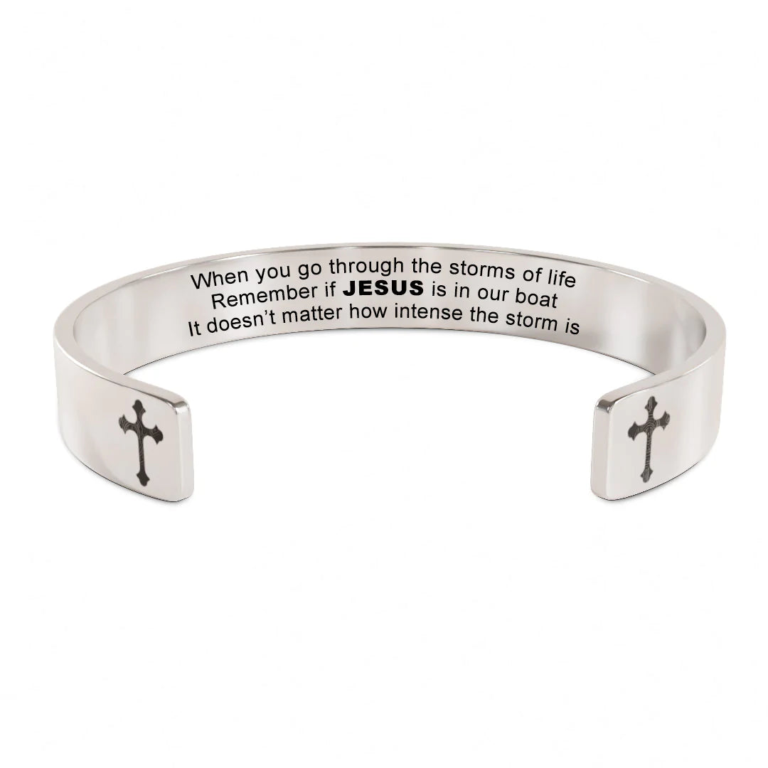 For Mom - Jesus Is In Our Boat Cross Bold Bracelet