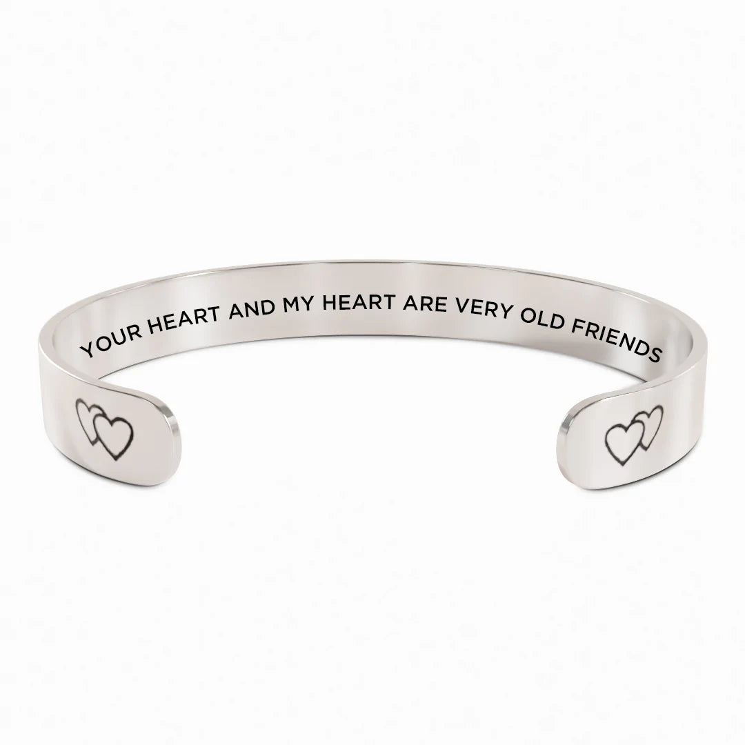 For Friend - Your Heart And My Heart Are Very Old Friends Double Heart Bracelet-37bracelet