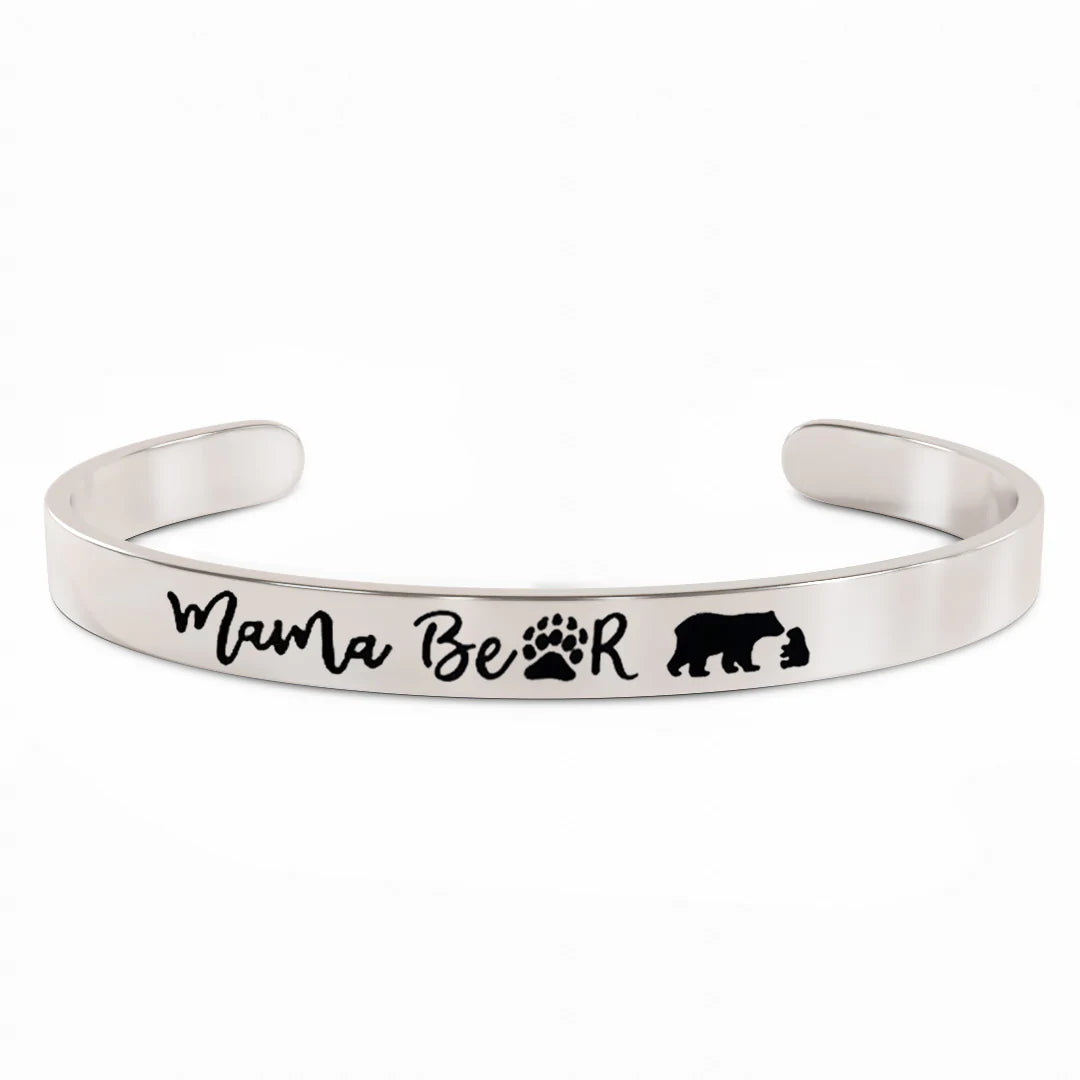 For Mom - Mama Bear And Little Bears Cuff Bracelet