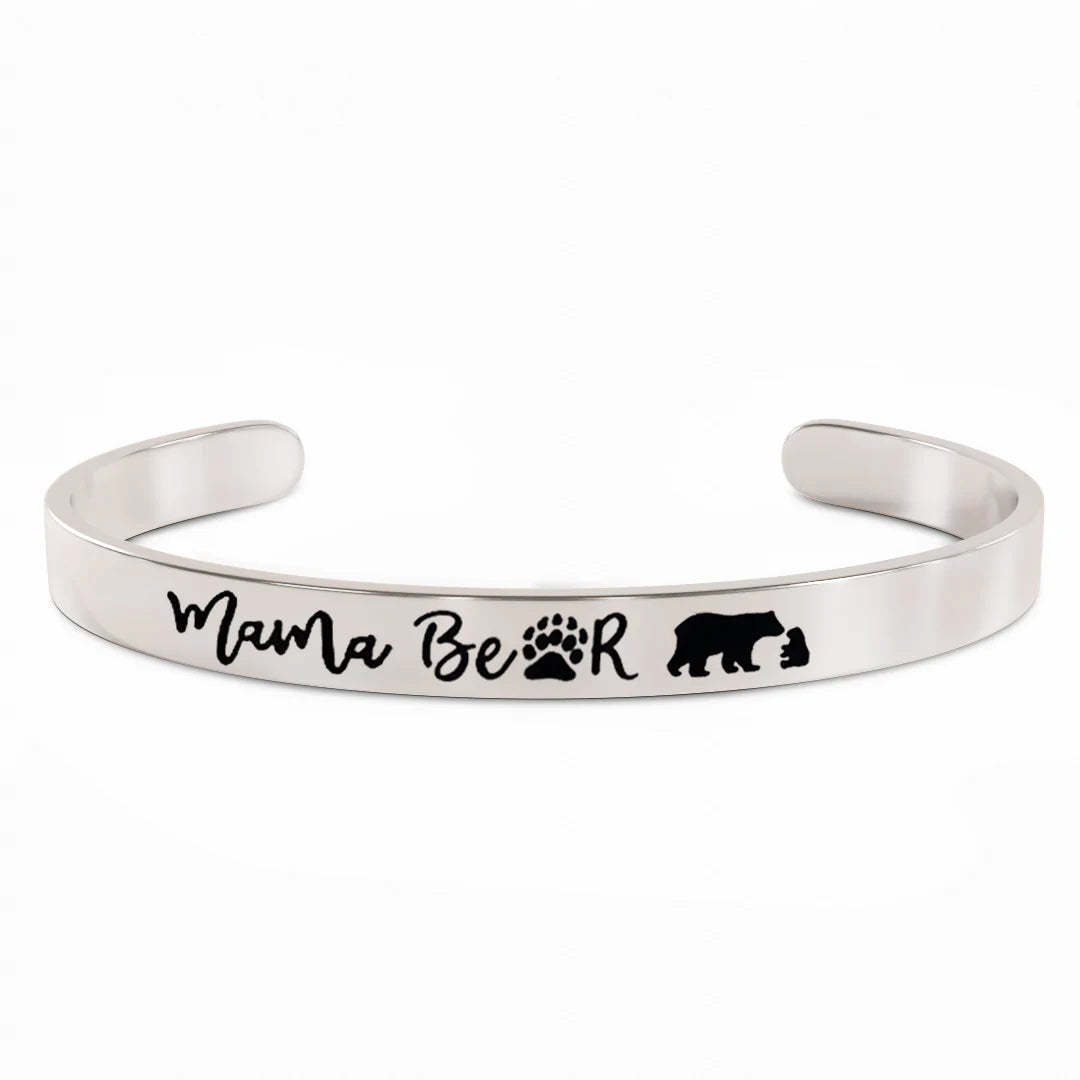 For Mom - Mama Bear And Little Bears Cuff Bracelet