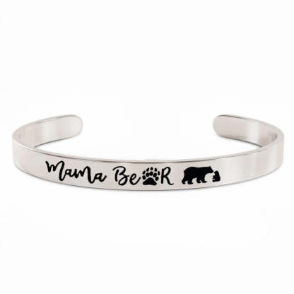For Mom - Mama Bear And Little Bears Cuff Bracelet