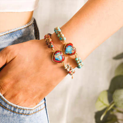 For Granddaughter/Daughter - It's Filled Of Love, Best Wishes And Hugs Heart Bracelet-37bracelet