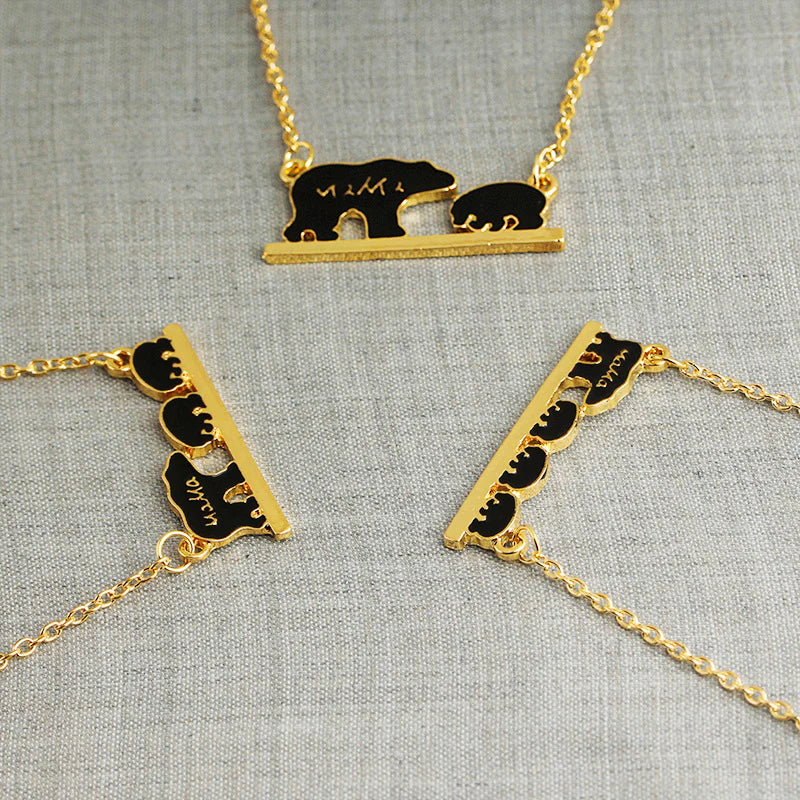 For Mom - Mama Bear And Little Bears Necklace