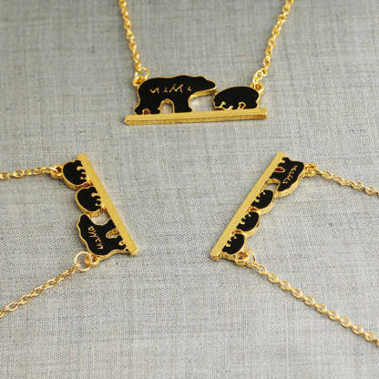 For Mom - Mama Bear And Little Bears Necklace