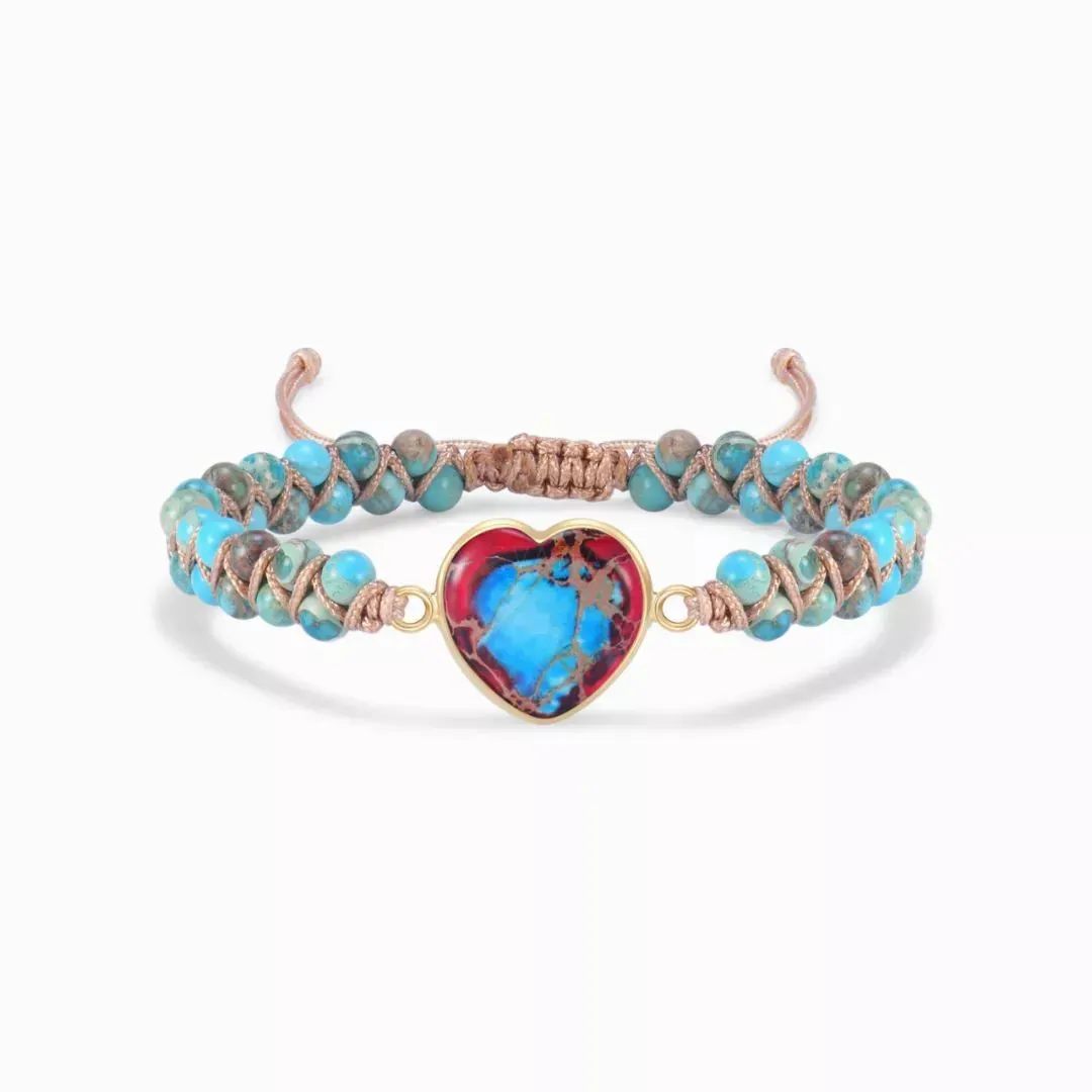 For Granddaughter - Always Keep Me In Your Heart Jasper Heart Bracelet