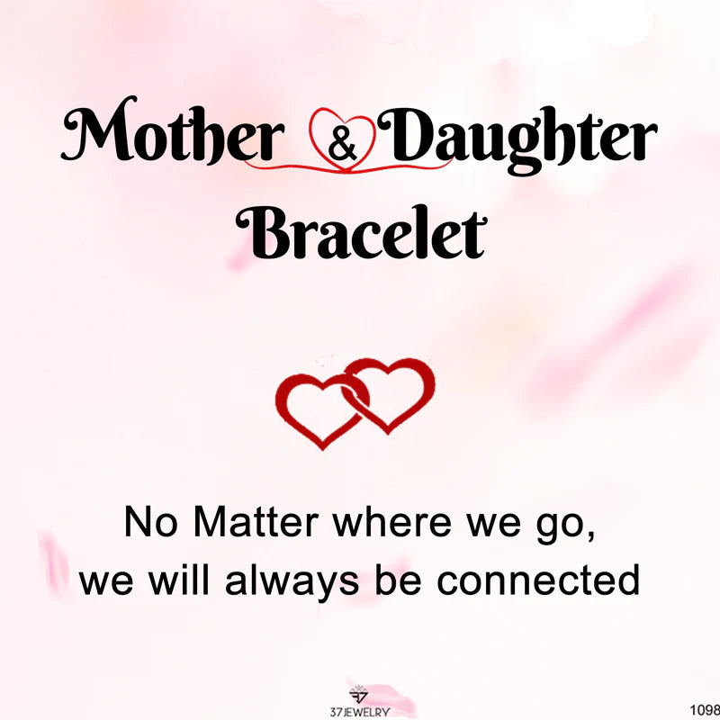 For Daughter - No Matter Where We Go, We Will Always Be Connected Heart To Heart Bracelet-37bracelet