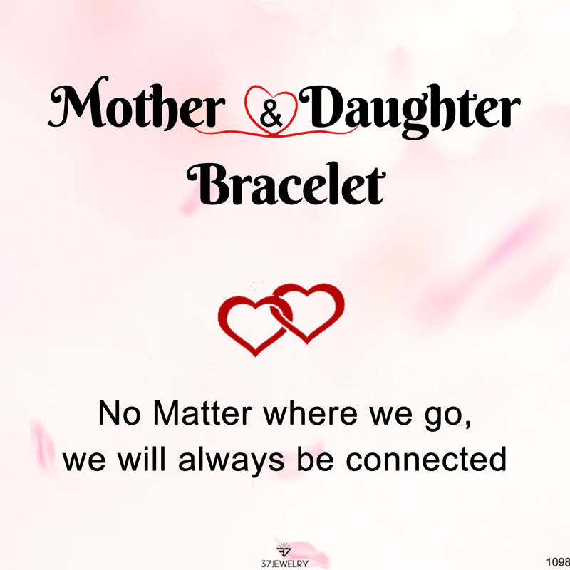 For Daughter - No Matter Where We Go, We Will Always Be Connected Heart To Heart Bracelet-37bracelet