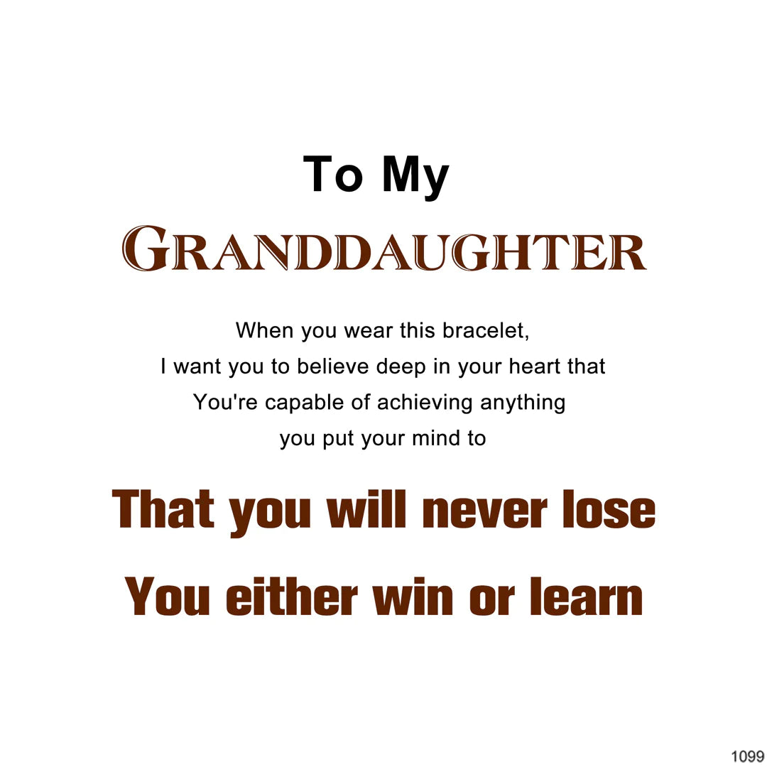 For Granddaughter - That You Will Never Lose You Either Win Or Learn Infinity Bracelet-37bracelet