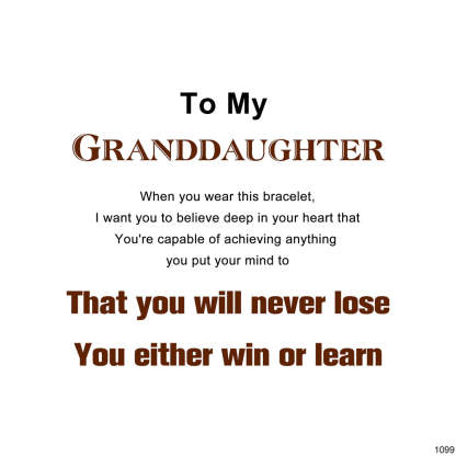 For Granddaughter - That You Will Never Lose You Either Win Or Learn Infinity Bracelet-37bracelet