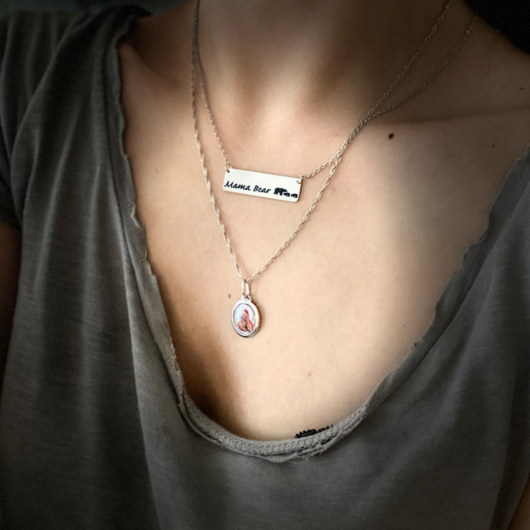 For Mother - You Are The Best Mama Bear In The World Mama Bear Necklace