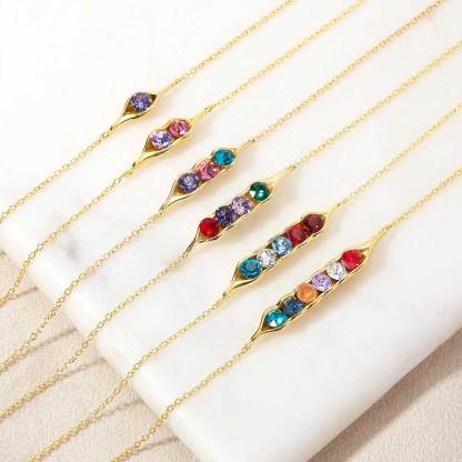 For Mother- Peanut Birthstone Custom Bracelet