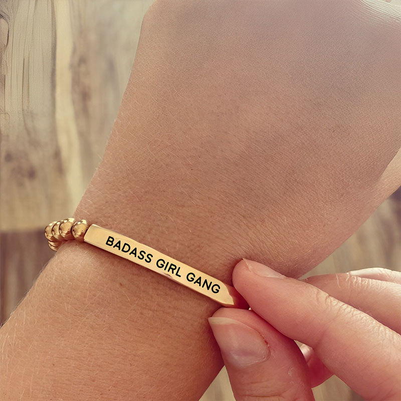 For Friend - Thank You For Being A Part Of My Badass Girl Gang Bead Lettering Bracelet