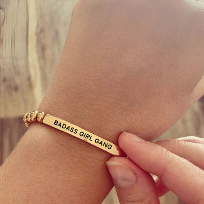 For Friend - Thank You For Being A Part Of My Badass Girl Gang Bead Lettering Bracelet