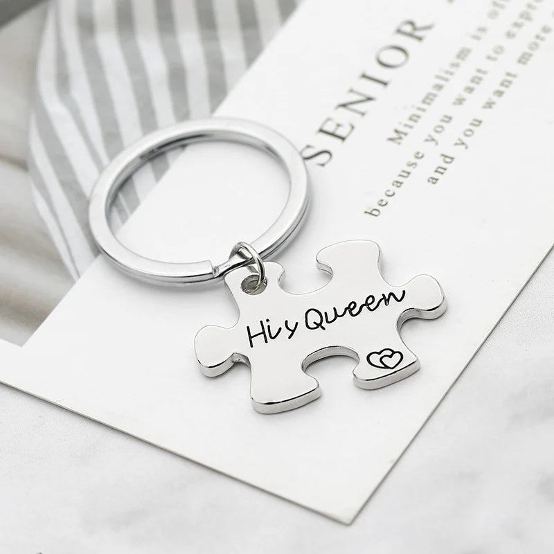 For Love - Her King And His Queen Couple Keychain-37bracelet