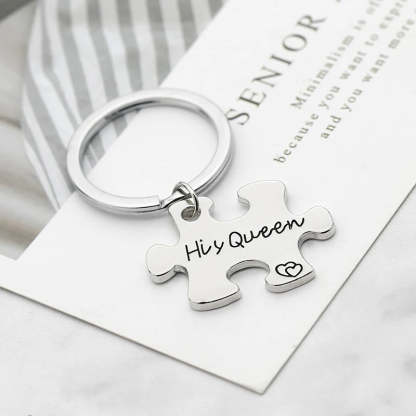 For Love - Her King And His Queen Couple Keychain-37bracelet