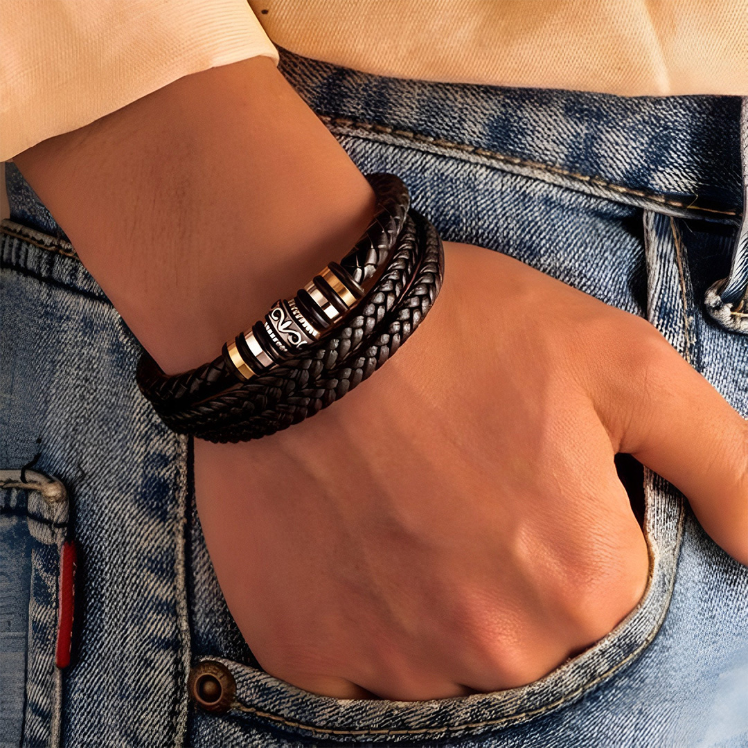 For Love - I Love You Forever and Always Vintage Bead Braided Bracelet