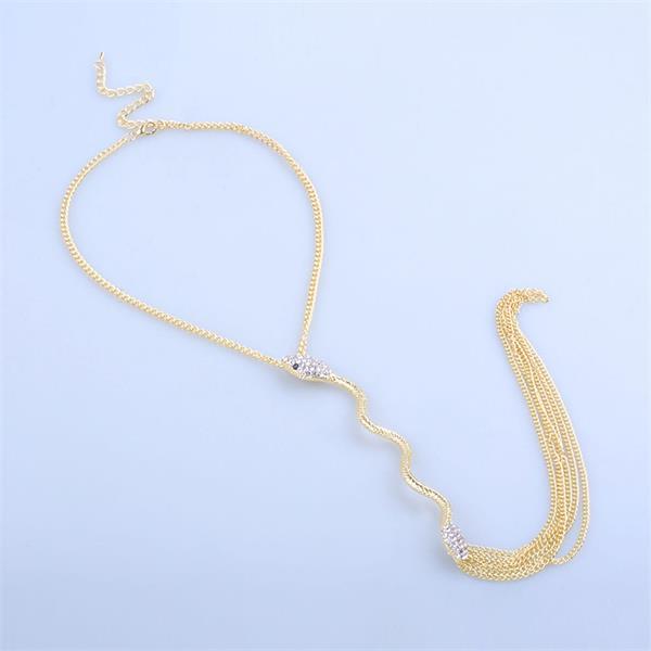 1pc Snake Fringe Layered Chain Necklace-37bracelet